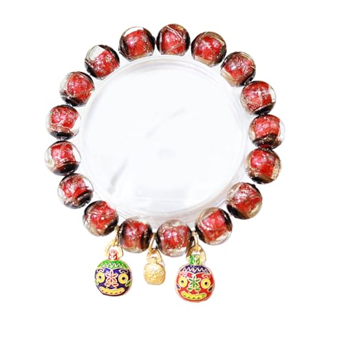 Kobeleen Graues Glas mit mehrfarbigen Perlen, chinesischer Stil, Vintage-Stil, Gold, Schlucktier, ethnische Gruppe, Armband, Damenmode-Accessoire von Kobeleen