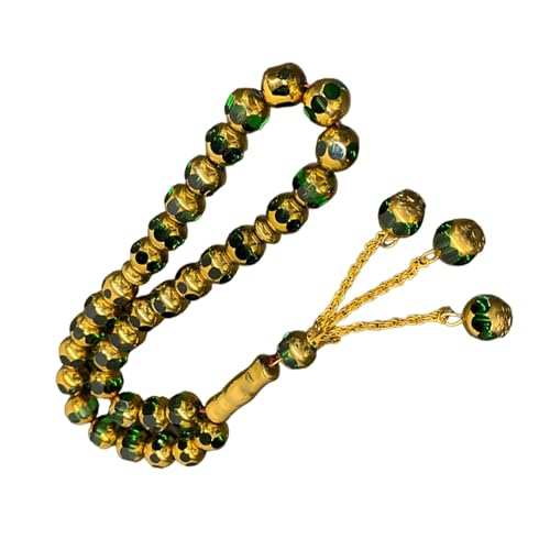Kobeleen Rosenkranz-Armband mit 33 Perlen, Kristall-Gebetsperlen-Armband, dekoratives Quasten-Armband, islamischer religiöser Schmuck, Partygeschenk von Kobeleen
