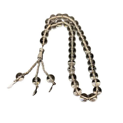 Kobeleen Rosenkranz-Armband mit 33 Perlen, Kristall-Gebetsperlen-Armband, islamischer religiöser Schmuck, dekoratives Quasten-Armband, Party-Geschenk von Kobeleen
