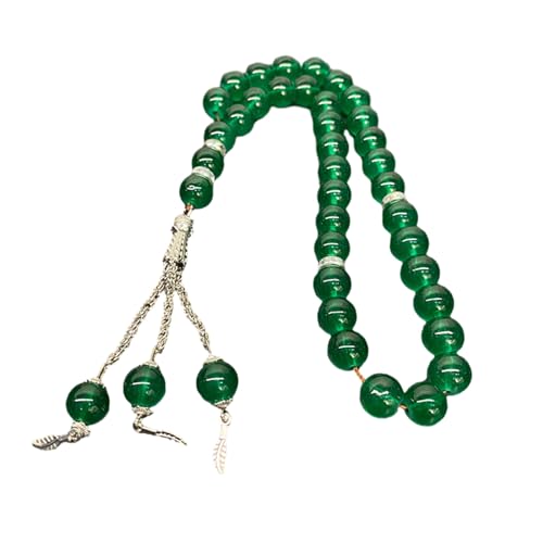 Kobeleen Rosenkranz-Armband mit 33 Perlen, Kristall-Gebetsperlen-Armband, islamischer religiöser Schmuck, dekoratives Quasten-Armband, Party-Geschenk von Kobeleen