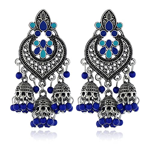 Retro Indische Bollywood Ohrringe Ethnischer Stil Glockenohrring Jhumka Tropfenohrringe Tanzparty Schmuck Dekor für Mädchen von Kobeleen