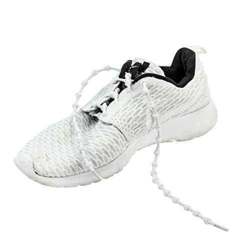 Kobert-Goods Selbstbindende elastische Schnürsenkel mit Knoten in weiß (in 10 verschiedenen Farben erhältlich) für Sportler, Kinder, Damen und Herren-schuhe, Schwangere etc., elastic laces von Kobert-Goods