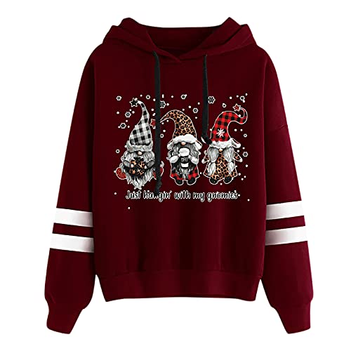 Damen Weihnachten Sweatshirt mit Kapuze Kapuzenpullover Hässlich Weihnachtspullover Süß Partnerlook Christmas Sweater Baumwolle Weihnachtspulli Pulli Grinch Hoodie Rentier Lustig Pullover von Kobilee