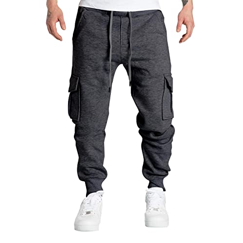 Jogginghose Herren Warm Gefüttert Winter Fleece Herren Hose Hosen Sporthose Slim Fit Mit Taschen Sweathose Trainingshose Freizeithose Winter Mit Kordelzug Thermo Mode Sweatpants Relaxing Hose von Kobilee