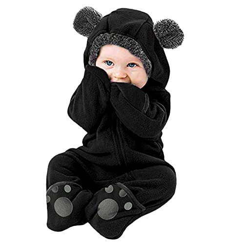 Kobilee Baby Strampler Neugeborenen Junge Mädchen Lustig mit Fuß Baumwolle Winter Warm Fleece Overall Schlafanzug Schlafstrampler von Kobilee