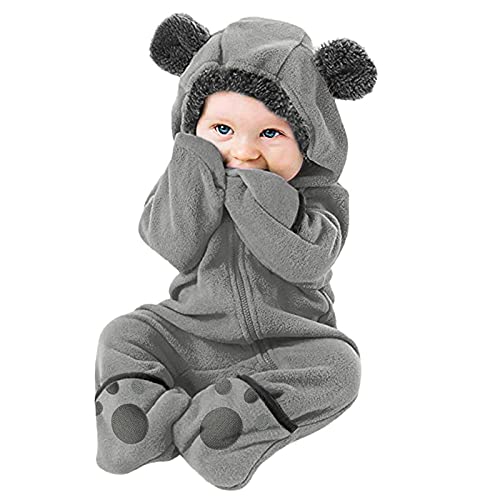 Kobilee Baby Strampler Neugeborenen Junge Mädchen Lustig mit Fuß Baumwolle Winter Warm Fleece Overall Schlafanzug Schlafstrampler von Kobilee