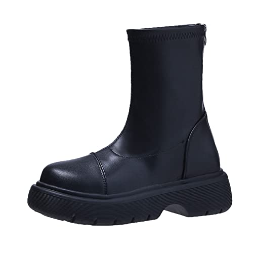 Kobilee Damen Regenstiefel Kurz Rutschfest Halbhoch Flach Wellington Boots Weitschaft Rain Boots Winter Outdoor Regenschuheetten Wasserdicht Stallstiefel Gummistiefel von Kobilee