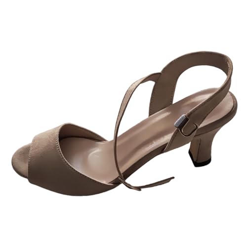 Kobilee Damen Sandaletten Offene Peeptoes Schuhe Breite Füße Sommer Bequem Pumps Blockabsatz Sommerschuhe Elegant Sandalen Silber Sandaletten Wedges Hochzeitsschuhe Damensandalen von Kobilee