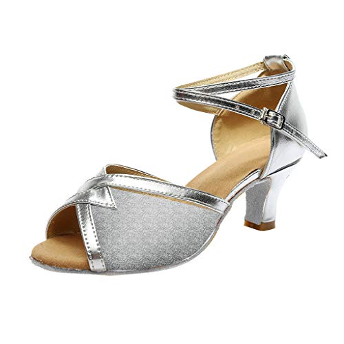 Kobilee Damen Schuhe, Elegant Breite Füße Sandalen Sommer Bequem Schwarz Weiß Pumps Offene Schuhe mit Kleinem Absatz Sommerschuhe Silber Hochzeitsschuhe High Heels Sandaletten Damensandalen von Kobilee