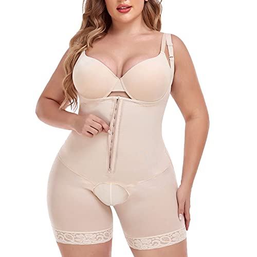 Kobilee Damen Shapewear - Tanga Push Up mit Bein Bauchweg Body Nahtlos Große Größen Stark Formend Body Shaper Bodysuit Elastisch Rückenfrei Skims Bodysuit Shaping Unterwäsche von Kobilee