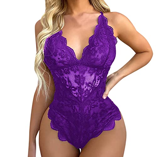 Kobilee Dessous Sexy Set Frauen Push Up Curvy Dessous Offener Schritt Spitze Rot Nachtwäsche Reizwäsche Babydoll Große Größen Body Sexy Unterwäsche Negligee Erotisch Ouvert von Kobilee