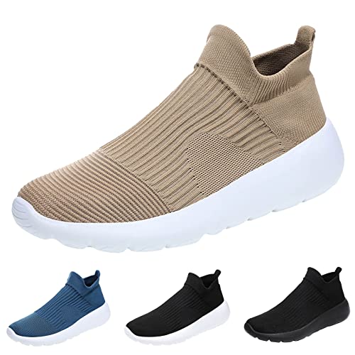 Kobilee Joggingschuhe Herren rutschfest Sport Mesh Laufschuhe Sportschuhe Bequem Wanderschuhe Atmungsaktiv Ohne Schnürsenkel Sneaker Running Schuhe Outdoor Sommer Männer Leicht Freizeitschuhe von Kobilee