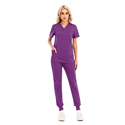 Kobilee Krankenschwestern Gesundheitswesen Hospitality Maid Krankenschwestern PflegekräFte Therapeut Zahnarzt Uniform Krankenhaus Arbeitskleidung Uniformen 2-Teilig Sommer von Kobilee