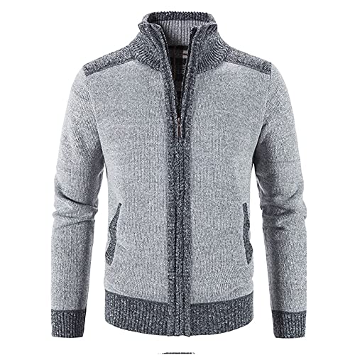 Kobilee Oktoberfest Jacke Herren, mit Stehkragen Festival Outdoor Sweatjacke Reißverschluss Warm Vintage Strickjacke Hochwertige Langarm Trachtenjacke Cardigan von Kobilee