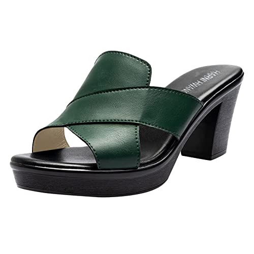 Kobilee Pantoletten Damen Sommer: Weite H Bequem Schuhe mit Absatz High Heels Sommerschuhe Keilabsatz Wedges Sandalen Elegant Sommer Pantoletten Schwarz Sandaletten 39 Clogs Latschen von Kobilee