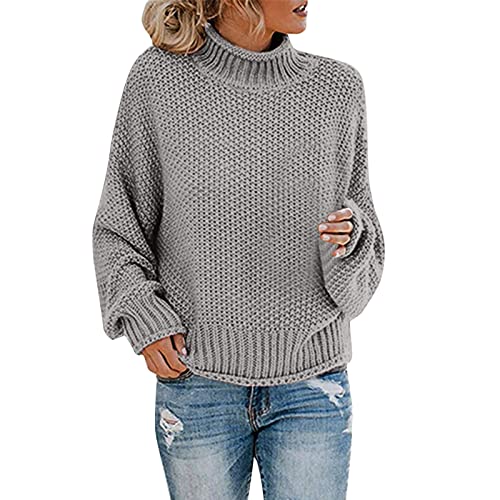 Kobilee Pullover Damen Grobmaschig Grobstrick Wolle Strickpullover Warm Herbst Winter Damenpullover Wollpullover Sweater Winterpullover Baumwolle Langarm Strick Langarmshirt Pulli von Kobilee