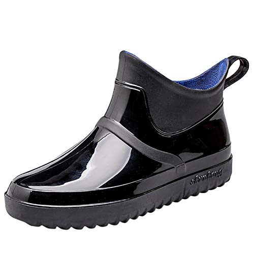 Kobilee Regenstiefel Damen Kurz Regenstiefeletten Weitschaft Rain Boots Rutschfest Outdoor Wasserdicht Regenschuhe Flach Halbhoch Stallstiefel Winter Gummistiefel Wellington Boots von Kobilee