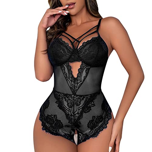 Kobilee Sexy Underwear for Women for Sex Body Lace Push Up Lingerie Curvy Ouvert Erotic Sexy Underwear Negligee Women Babydoll Large Sizes Sleepwear Lingerie Red Open Crotch von Kobilee