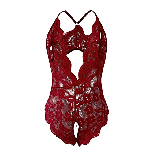 Kobilee Sexy Underwear for Women for Sex Body Lace Push Up Lingerie Curvy Ouvert Erotic Sexy Underwear Negligee Women Babydoll Large Sizes Sleepwear Lingerie Red Open Crotch von Kobilee