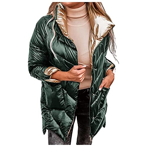 Kobilee Steppjacke Damen Dünn Pufferjacke Übergangsjacke Lang Daunenmantel Sport Große Größen Steppmantel Elegant Winterjacke Wintermantel Daunen Mantel mit Kapuze Warm Daunenjacke von Kobilee