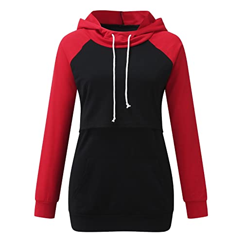 Kobilee Stilltops Damen Langarm Festlich Winter Sweatshirt mit Kapuze Stilloberteile Damenpullover Große Größen Elegant Langarm Stillpullover Umstandskleid Stillmode Umstandsmode Stilltop Stillshirt von Kobilee