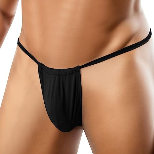 Kobilee Thong Herren Sexy Erotisch Offener Schritt Ouvert Sexy Unterwäsche Reizwäsche Seamless Transparent Pantys Höschen String Tanga Schwarz Nahtlose Low-Rise Männer Tanga Dessous Jockstrap von Kobilee