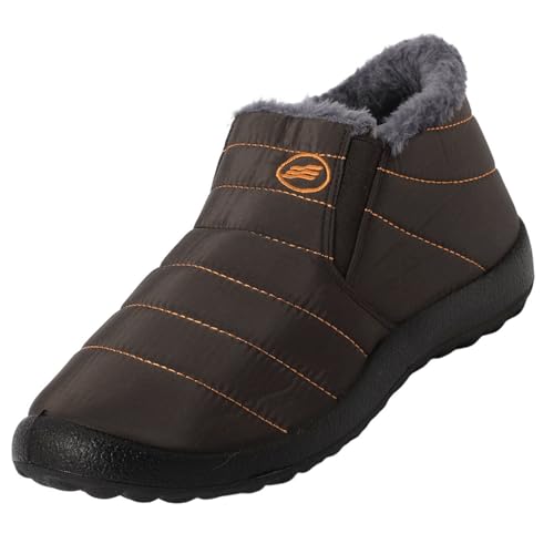 Kobilee Winterboots Damen Warm Winter-Schneestiefel Plattform Slip-on Rutschfest Wasserdicht Winter Stiefeletten Damen Bequeme Plush Orthopädische Freizeitschuhe Elegante Braun 47/EU von Kobilee