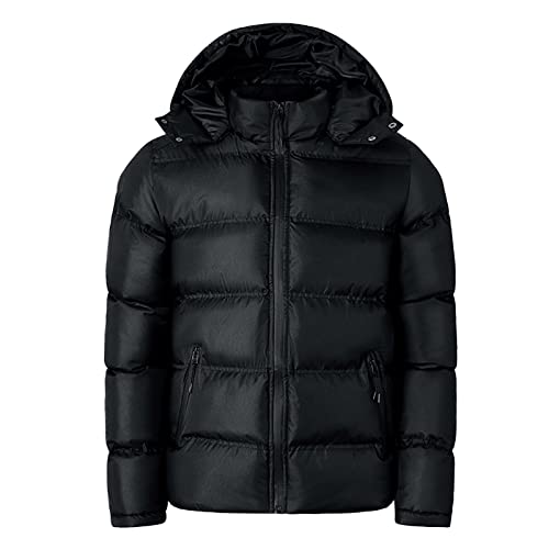 Kobilee Winterjacke Herren Daunenjacke mit Kapuze Winter Leicht Warm Baumwolle Gepolstert Outdoor Warm Kurz Übergangsjacke Steppjacke von Kobilee