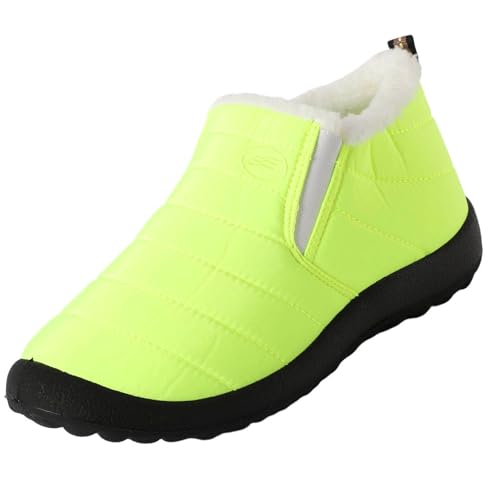 Kobilee Winterstiefel Damen Gefüttert Warm Winter-Schneestiefel Plattform Slip-on Rutschfest Wasserdicht Winter Stiefeletten Damen Bequeme Plush Orthopädische Freizeitschuhe Elegante Grün 44/EU von Kobilee