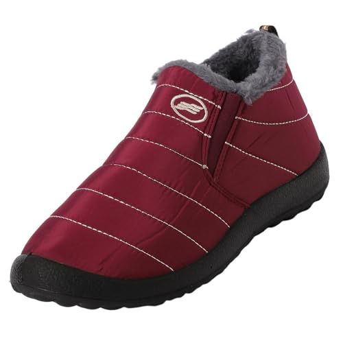 Kobilee Winterstiefel Damen Gefüttert Warm Winter-Schneestiefel Plattform Slip-on Rutschfest Wasserdicht Winter Stiefeletten Damen Bequeme Plush Orthopädische Freizeitschuhe Elegante Rd1 36/EU von Kobilee