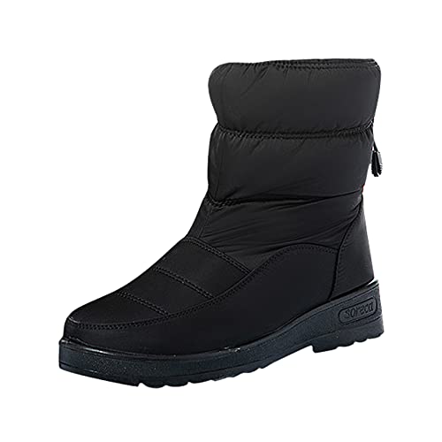 Kobilee Winterstiefel Damen Wasserdicht Gefüttert Halbstiefel Flach Winter Warm Outdoor Rutschfest Schneeschuhe Schneeboots Winterschuhe Schlupfstiefel Schneestiefel von Kobilee