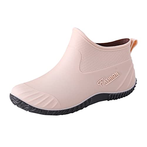 Kobilee gummischuhe damen, Anti Rutsch Protective Atmungsaktiv Regenschuhe Halbhoch Barfuß Wasserdichte Arbeitsschuhe Rutschfest Bequem Gartenschuhe Gummistiefel von Kobilee