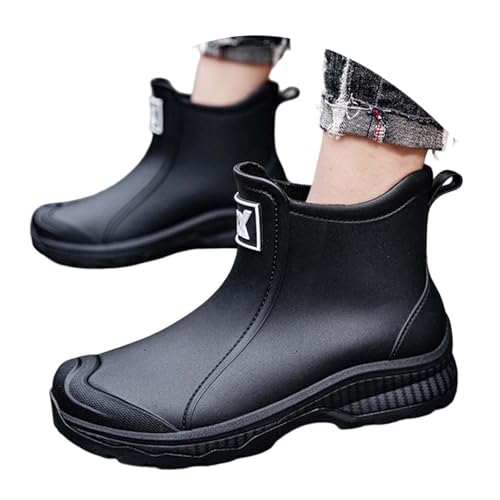 Kobilee regenstiefel herren, Barfuß Wasserdichte Protective Regenschuhe Atmungsaktiv Kurze Anti-Rutsch Gummistiefel Bequem Rutschfest Arbeitsschuhe Gartenschuhe 42 EU von Kobilee