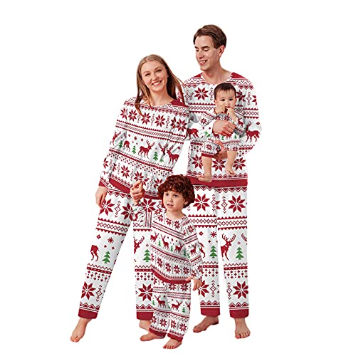 Pyjama Familie Set Weihnachten: Partner Damen Herren Kinder Baby Weihnachtspullover Schlafanzug Weihnachtspyjamas Set Familien Weihnachtsoutfit von Kobilee