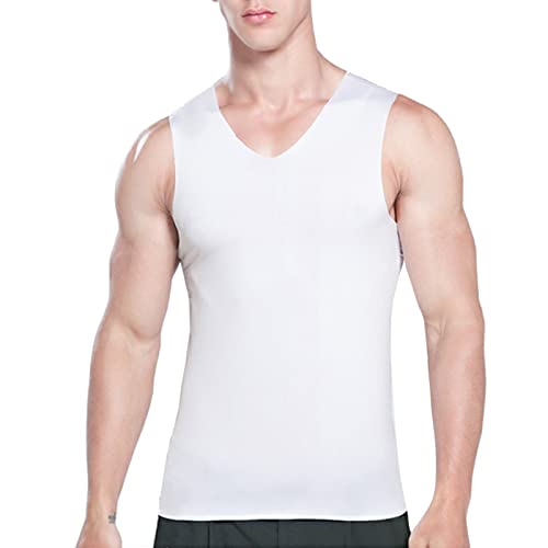 T-Shirt Herren Schwarz Einfarbig V-Ausschnitt Männer Laufshirt Achselshirt Atmungsaktive Ärmelloses Sport Tank-Top Muskelshirt Tank Top Sommer Hoodie Slim Fit Bodybuilding von Kobilee