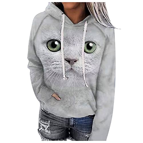 Warme Pullover Damen Winter Kuschelig Langarm Übergroße Hoodie Damen Schwarz Kurz Warmes Mit Reißverschluss Tierkleidung Mädchen Teen Kleidung Herbst Winter Sweatshirt Damen Weiss Oversize von Kobilee