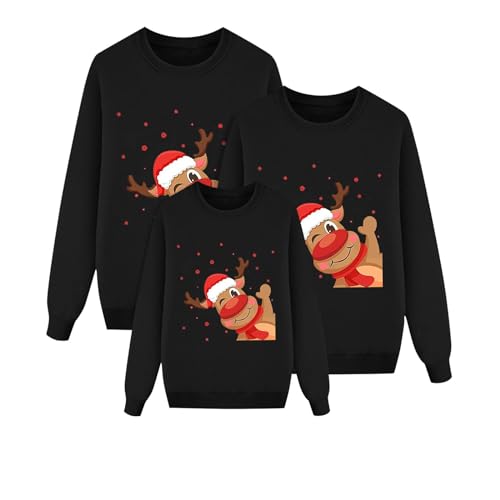 Weihnachten Pullover Set Partnerlook Pärchen Weihnachtspullover Familie Set Gestrickte Pullover Strickpullover Winterpullover Weihnachtspullis Sweatshirt Kinder Damen Herren S-3XL von Kobilee