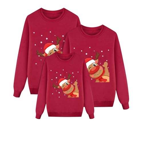 Weihnachten Pullover Set Partnerlook Pärchen Weihnachtspullover Familie Set Gestrickte Pullover Strickpullover Winterpullover Weihnachtspullis Sweatshirt Kinder Damen Herren S-3XL von Kobilee