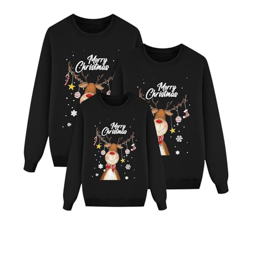 Weihnachten Pullover Set Partnerlook Pärchen Weihnachtspullover Familie Set Gestrickte Pullover Strickpullover Winterpullover Weihnachtspullis Sweatshirt Kinder Damen Herren S-XXL von Kobilee