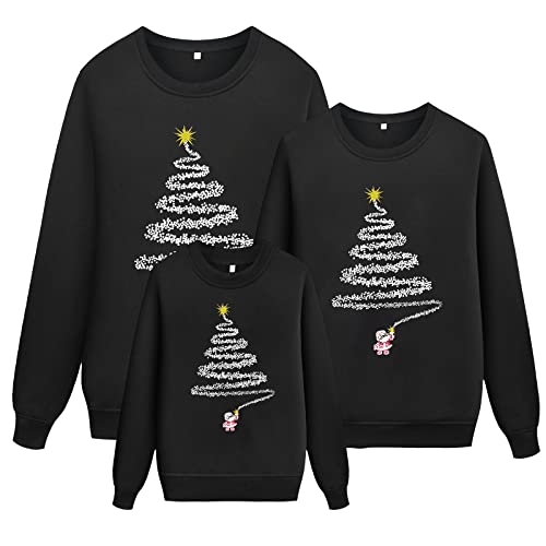 Weihnachten Pullover Set Partnerlook Pärchen Weihnachtspullover Familie Set Gestrickte Pullover Strickpullover Winterpullover Weihnachtspullis Sweatshirt Kinder Damen Herren von Kobilee