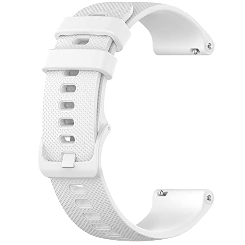 Kobmand Schnellwechsel-Armband,18mm 20mm 22mm Silikon Uhrenarmbänder für Garmin Ersatzarmband Uhr Damen & Herren (20 mm, Weiß) von Kobmand