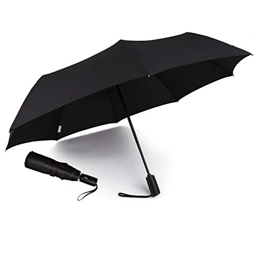 Kobold Kompakter, schnell trocknender Reise-Regenschirm, zusammenklappbar, automatisches Öffnen/Schließen, winddicht, Schwarz, Schwarz, L Kobold Kompakter, schnell trocknender Reise-Regenschirm, zusammenklappbar, automatisches Öffnen/Schließen, winddicht, Schwarz, Schwarz, L von Kobold