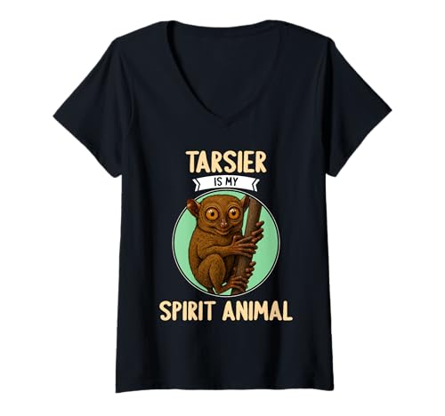 Damen Koboldmakis Koboldmaki T-Shirt mit V-Ausschnitt von Koboldmakis Koboldmaki Tier Shop