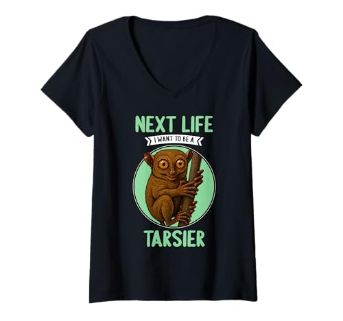 Damen Koboldmakis Koboldmaki T-Shirt mit V-Ausschnitt von Koboldmakis Koboldmaki Tier Shop