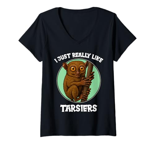 Damen Koboldmakis Koboldmaki T-Shirt mit V-Ausschnitt von Koboldmakis Koboldmaki Tier Shop