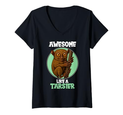 Damen Koboldmakis Koboldmaki T-Shirt mit V-Ausschnitt von Koboldmakis Koboldmaki Tier Shop