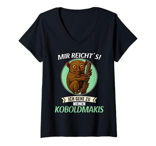 Damen Koboldmakis Koboldmaki T-Shirt mit V-Ausschnitt von Koboldmakis Koboldmaki Tier Shop