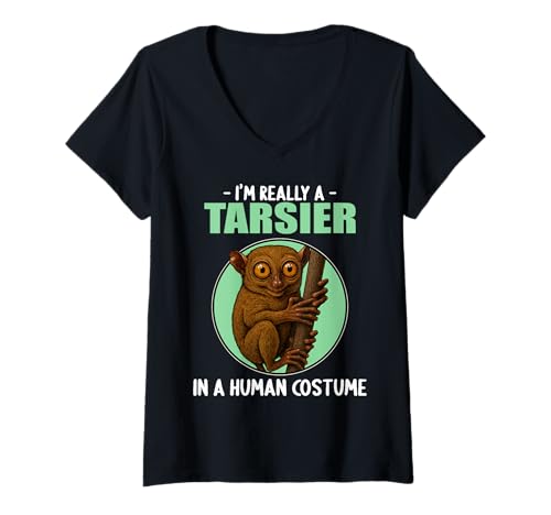 Damen Koboldmakis Koboldmaki T-Shirt mit V-Ausschnitt von Koboldmakis Koboldmaki Tier Shop