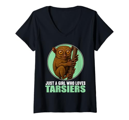 Damen Koboldmakis Koboldmaki T-Shirt mit V-Ausschnitt von Koboldmakis Koboldmaki Tier Shop