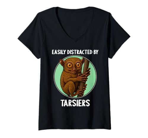 Damen Koboldmakis Koboldmaki T-Shirt mit V-Ausschnitt Damen Koboldmakis Koboldmaki T-Shirt mit V-Ausschnitt von Koboldmakis Koboldmaki Tier Shop